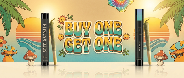 Cannabis Promo, Cannabis Sales, Cannabis Discounts, Cannabis on Sale, BOGO Triple 7 and Seed & Strain Pre-Rolls