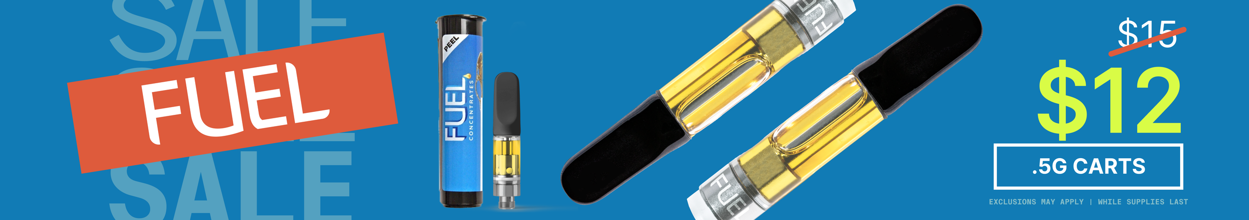 Cannabis Promo, Cannabis Sales, Cannabis Discounts, Cannabis on Sale, $12 Fuel Carts 0.5G - TODAY ONLY!