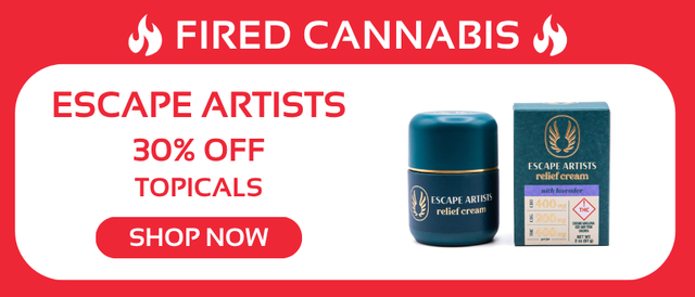 Cannabis Promo, Cannabis Sales, Cannabis Discounts, Cannabis on Sale, Escape Artists Topicals: 30% OFF