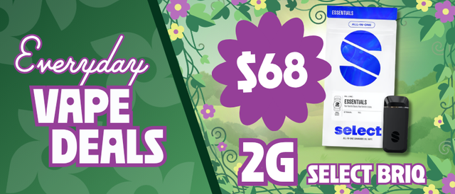 Cannabis Promo, Cannabis Sales, Cannabis Discounts, Cannabis on Sale, $68 Briq 2G Vape