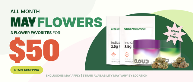 Cannabis Promo, Cannabis Sales, Cannabis Discounts, Cannabis on Sale, 2 Select Green Dragon 3.5G + 1 Select Cloud 3.5 for $50!