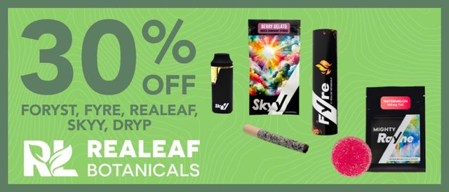 Cannabis Promo, Cannabis Sales, Cannabis Discounts, Cannabis on Sale, 30% off ReaLeaf Botanicals