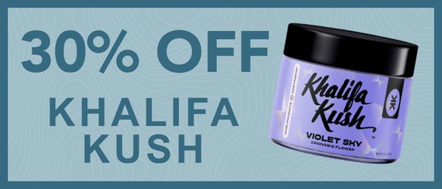 Cannabis Promo, Cannabis Sales, Cannabis Discounts, Cannabis on Sale, 30% off Khalifa Kush
