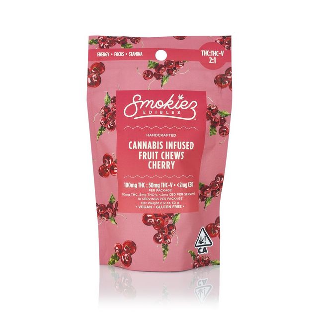 Cherry 2:1 THC:THCv Fruit Chews Smokiez