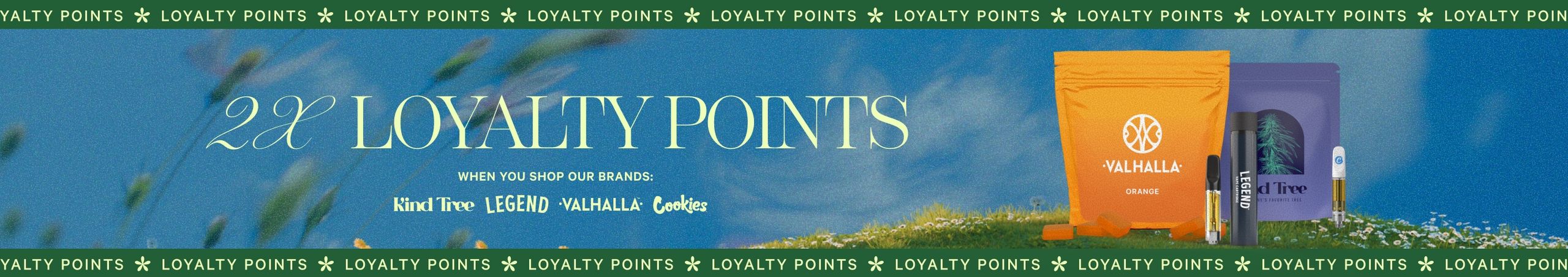 Double Point Sundays! 2x Loyalty Points on Select Brands Cannabis Promo, Cannabis Sales, Cannabis Discounts, Cannabis on Sale, Double Point Sundays! 2x Loyalty Points on Select Brands