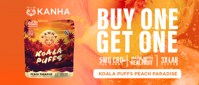 Cannabis Promo, Cannabis Sales, Cannabis Discounts, Cannabis on Sale, Kanha x Koala Peach Paradise BOGO