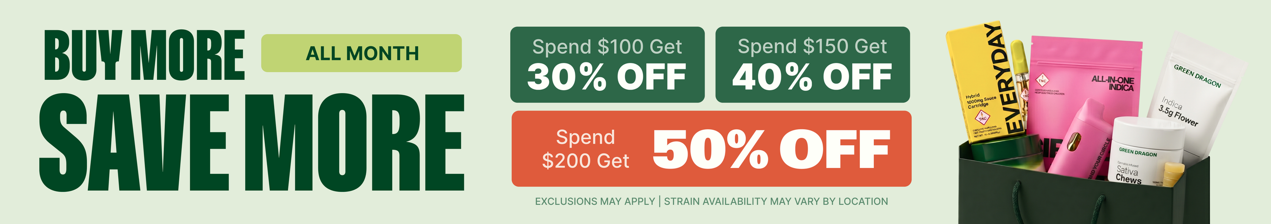Cannabis Promo, Cannabis Sales, Cannabis Discounts, Cannabis on Sale, Buy More, Save More - Get up to 50% Off!