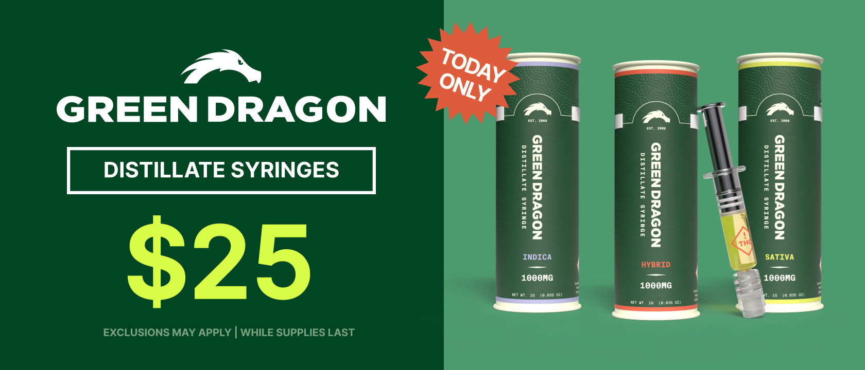 Cannabis Promo, Cannabis Sales, Cannabis Discounts, Cannabis on Sale, Green Dragon Distillate $25! - TODAY ONLY!