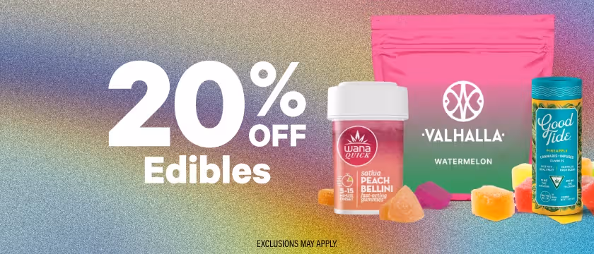 Cannabis Promo, Cannabis Sales, Cannabis Discounts, Cannabis on Sale, Weekend Deal ~ Saturday & Sunday ~ 20% Off Edibles