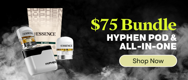Cannabis Promo, Cannabis Sales, Cannabis Discounts, Cannabis on Sale, $75 Bundle (the) Essence Hyphen AIO & Pod