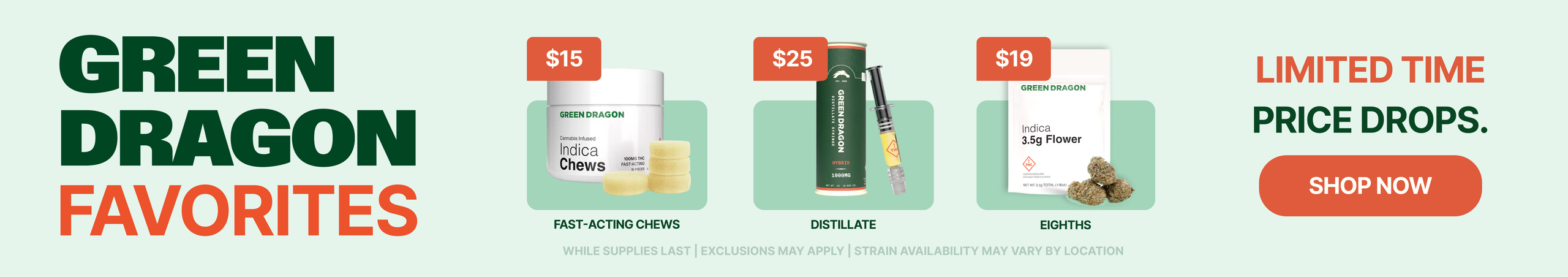 Cannabis Promo, Cannabis Sales, Cannabis Discounts, Cannabis on Sale, Green Dragon Fast Acting Chews $15 - PRICE DROP!