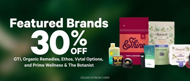 Cannabis Promo, Cannabis Sales, Cannabis Discounts, Cannabis on Sale, 30% Off Featured Brands