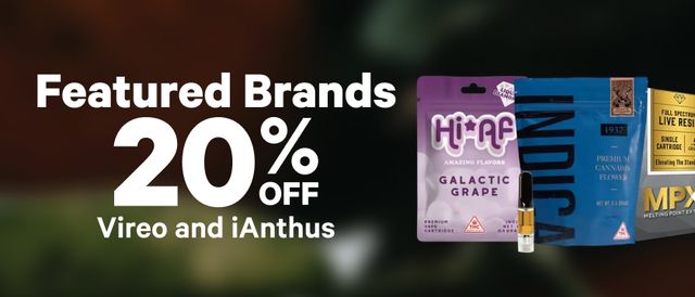 Cannabis Promo, Cannabis Sales, Cannabis Discounts, Cannabis on Sale, 20% Off Vireo & iAnthus Brands