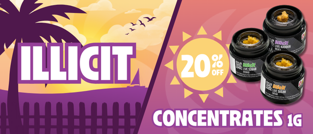 Cannabis Promo, Cannabis Sales, Cannabis Discounts, Cannabis on Sale, 20% Off Illicit Concentrates