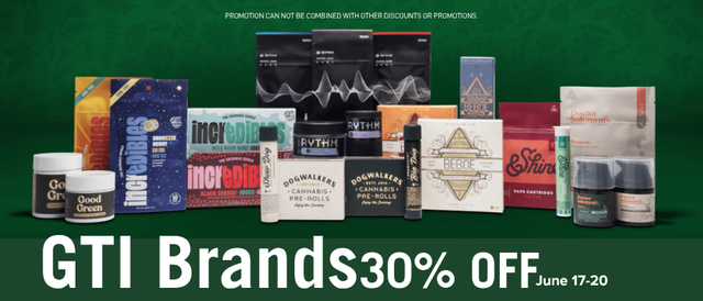 Cannabis Promo, Cannabis Sales, Cannabis Discounts, Cannabis on Sale, 30% GTi Brands