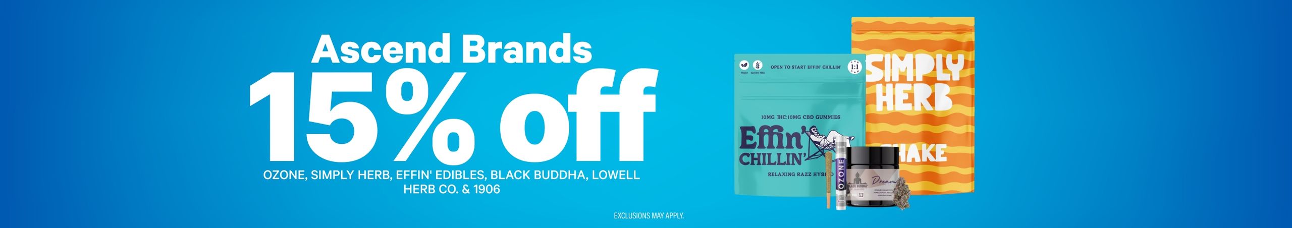 Cannabis Promo, Cannabis Sales, Cannabis Discounts, Cannabis on Sale, 15% Off Ascend Brands