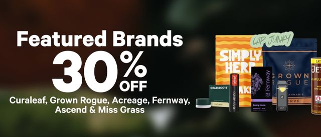 Cannabis Promo, Cannabis Sales, Cannabis Discounts, Cannabis on Sale, 30% Off Featured Brands