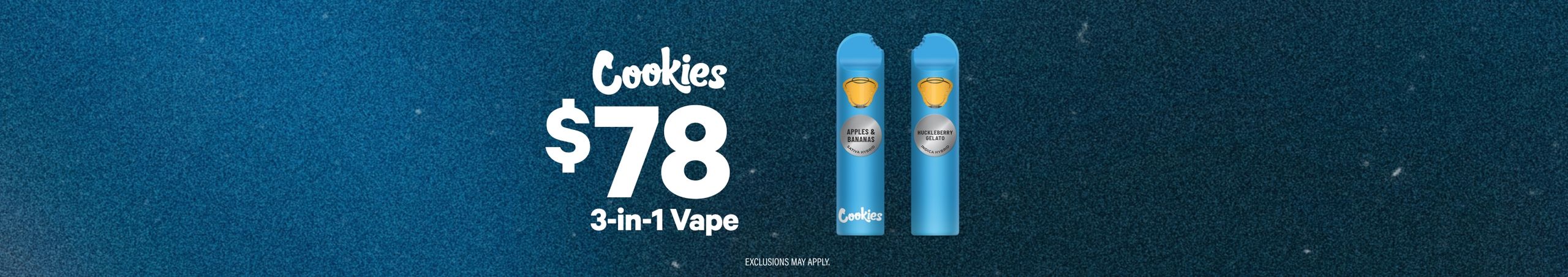 Cannabis Promo, Cannabis Sales, Cannabis Discounts, Cannabis on Sale, $78 Cookies 3:1 Dual Chambers