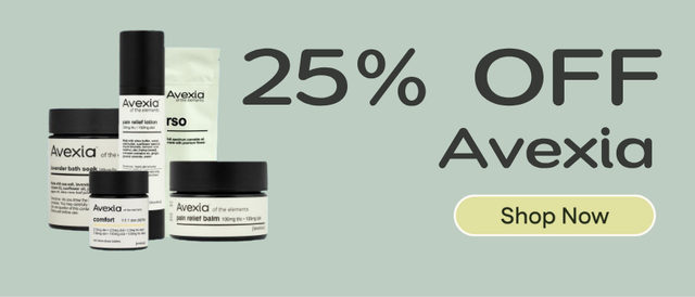 Cannabis Promo, Cannabis Sales, Cannabis Discounts, Cannabis on Sale, 25% OFF Avexia
