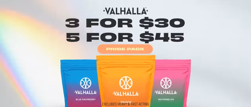 Cannabis Promo, Cannabis Sales, Cannabis Discounts, Cannabis on Sale, Vallhalla 100mg/10pk Pride Packs 🌈 Now Available!🌈