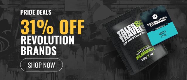 Cannabis Promo, Cannabis Sales, Cannabis Discounts, Cannabis on Sale, 31% Off Revolution and Tales & Travels