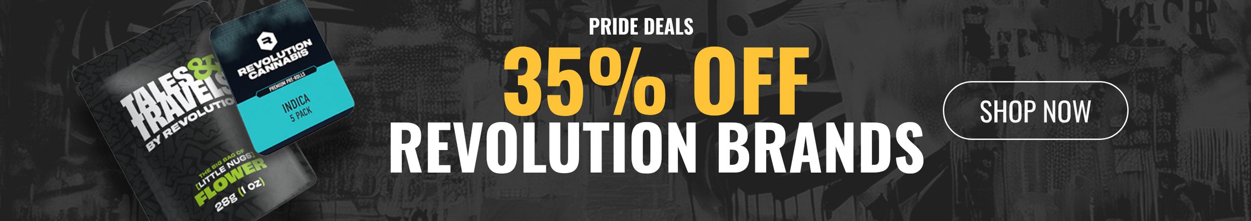 Cannabis Promo, Cannabis Sales, Cannabis Discounts, Cannabis on Sale, 35% Off Revolution and Tales & Travels