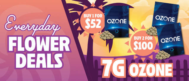 Cannabis Promo, Cannabis Sales, Cannabis Discounts, Cannabis on Sale, $52 Ozone 7G Flower