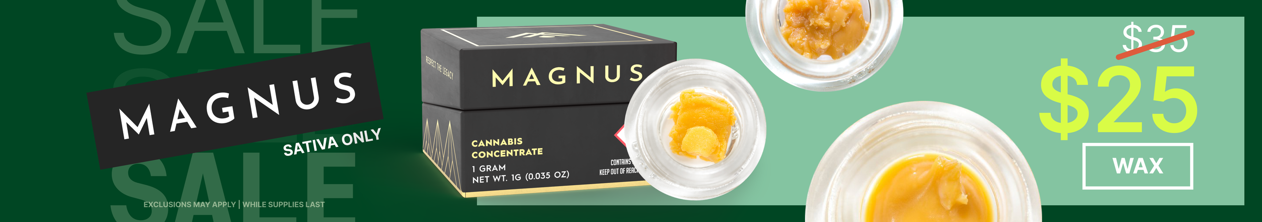 Cannabis Promo, Cannabis Sales, Cannabis Discounts, Cannabis on Sale, $25 Select Magnus Wax - TODAY ONLY!