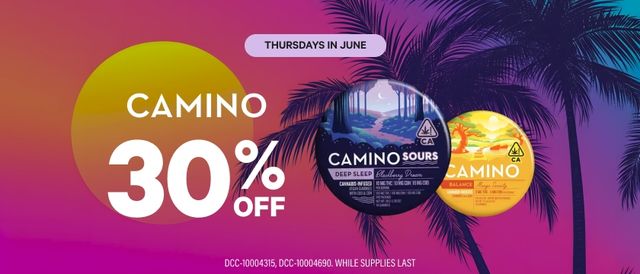 Cannabis Promo, Cannabis Sales, Cannabis Discounts, Cannabis on Sale, THURSDAYS: 30% Off Camino