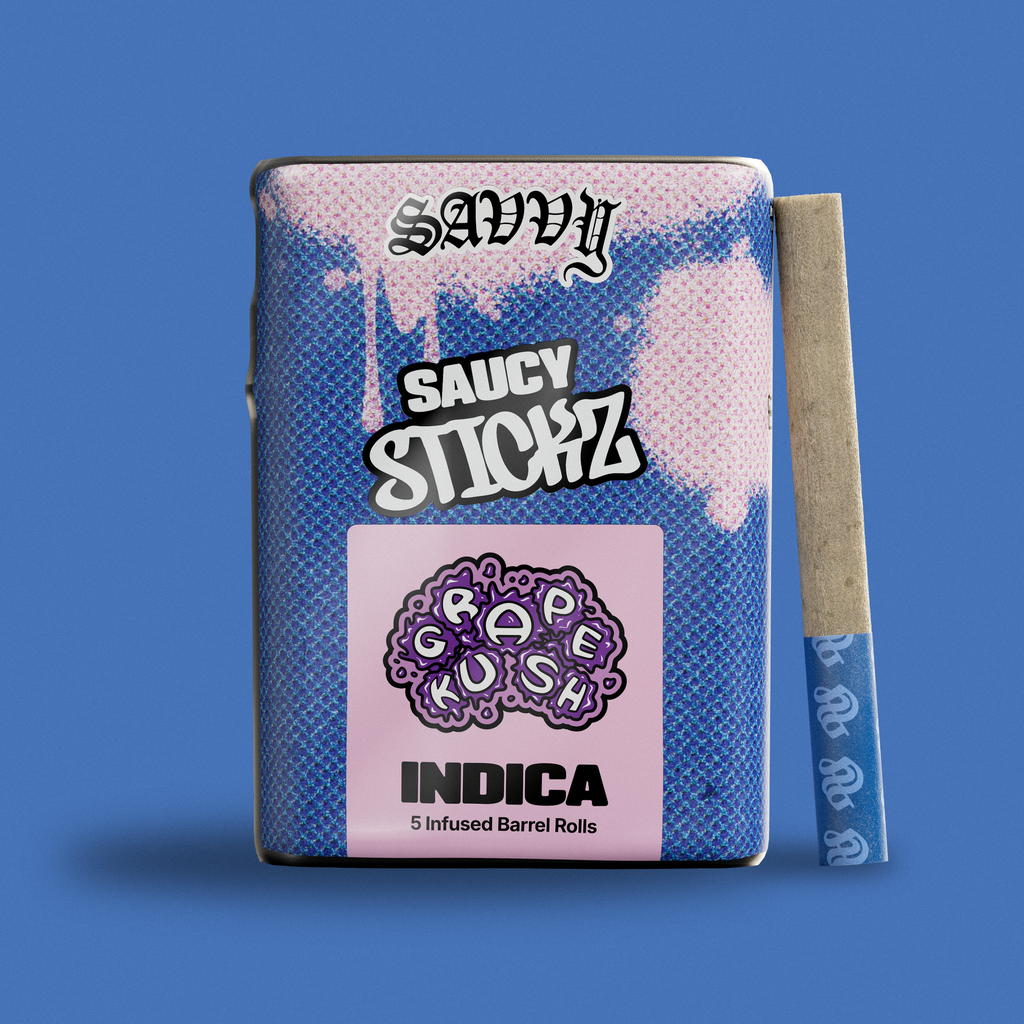 Savvy Saucy Stickz Grape Kush Infused Pre-Roll Multipack, 2.5g, 5pk