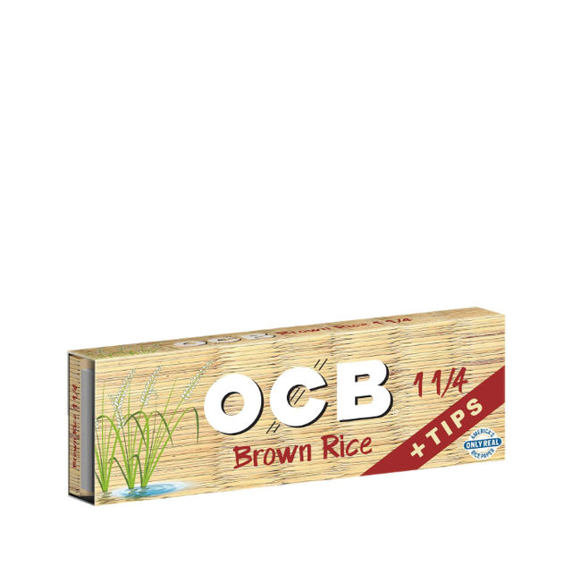 Brown Rice Unbleached 1 1/4" Papers + Tips OCB