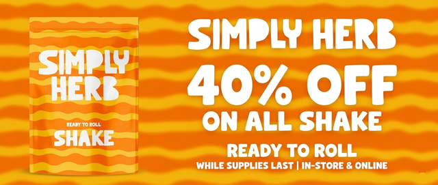 Cannabis Promo, Cannabis Sales, Cannabis Discounts, Cannabis on Sale, Simply Herb - 40% off Shake