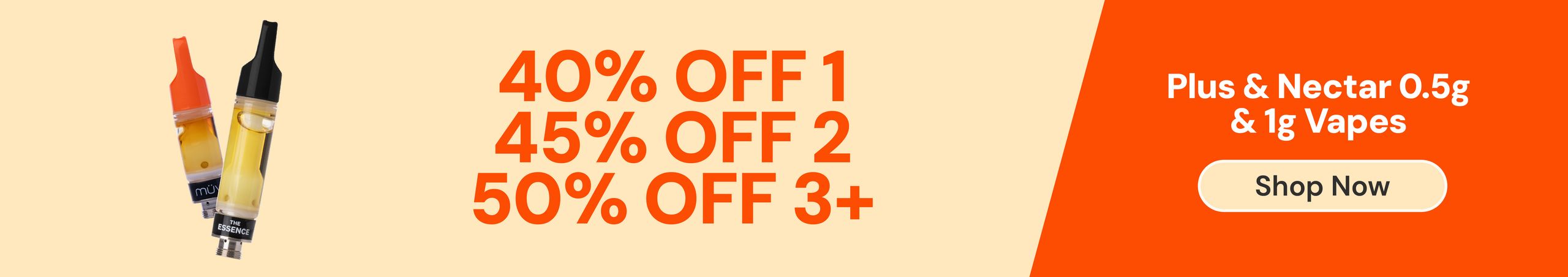 Plus & Nectar Vapes: 40% OFF 1, 45% OFF 2, or 50% OFF 3+ Cannabis Promo, Cannabis Sales, Cannabis Discounts, Cannabis on Sale, Plus & Nectar Vapes: 40% OFF 1, 45% OFF 2, or 50% OFF 3+