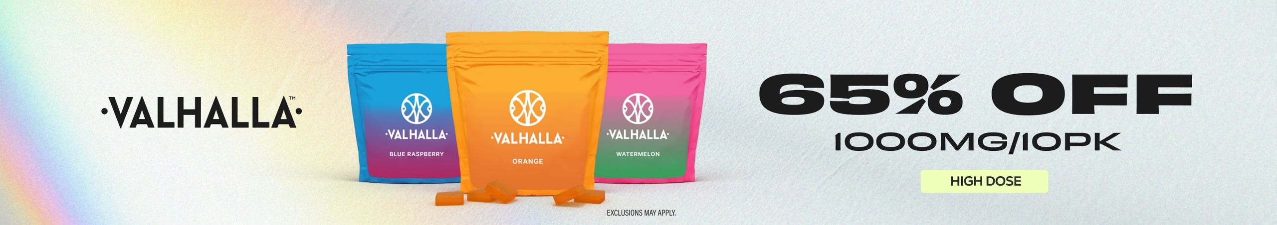 Cannabis Promo, Cannabis Sales, Cannabis Discounts, Cannabis on Sale, 65% Off Valhalla 1000mg/10pks