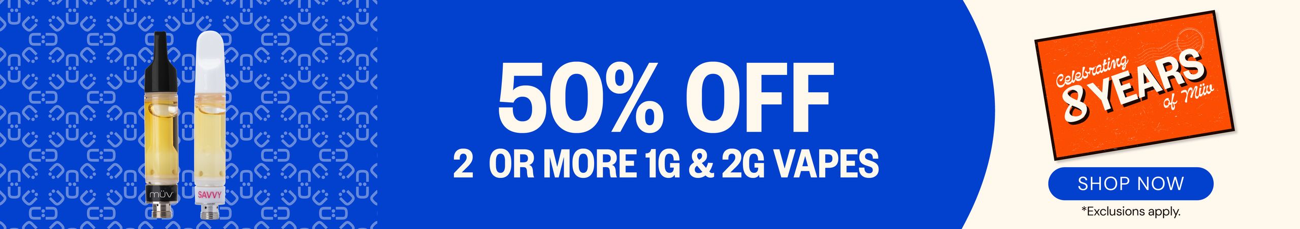 Cannabis Promo, Cannabis Sales, Cannabis Discounts, Cannabis on Sale, 50% OFF 2 or more 1g or 2g vapes!