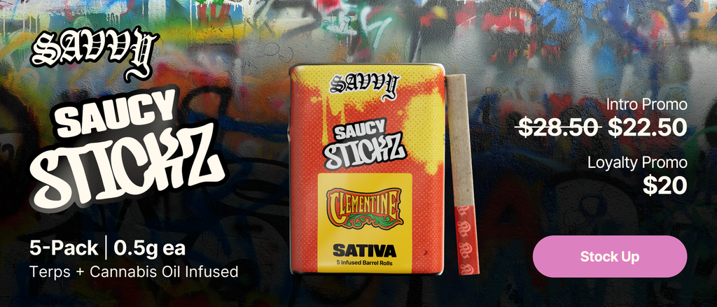 $22.50 Savvy Saucy Sticks 5-pack Pre-Rolls