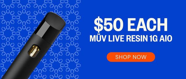 Cannabis Promo, Cannabis Sales, Cannabis Discounts, Cannabis on Sale, $50 MÜV Live Resin 1g AIO