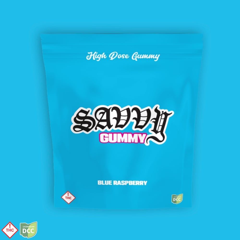 Savvy Blue Raspberry Gummy Candy Edible, 27.5mg, 5pk