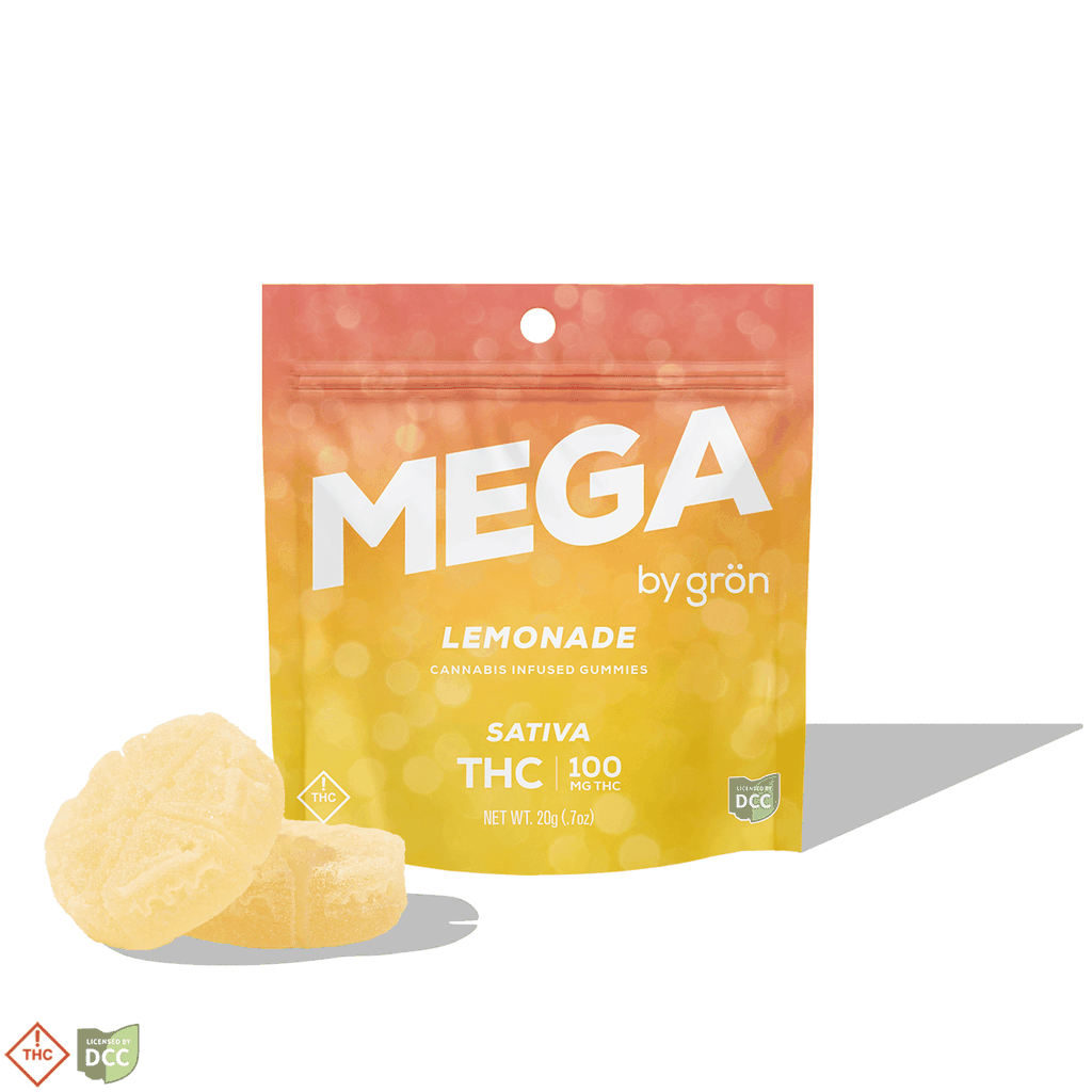 Gron Lemonade Mega Gummy Candy Edible, 500mg, 10pk