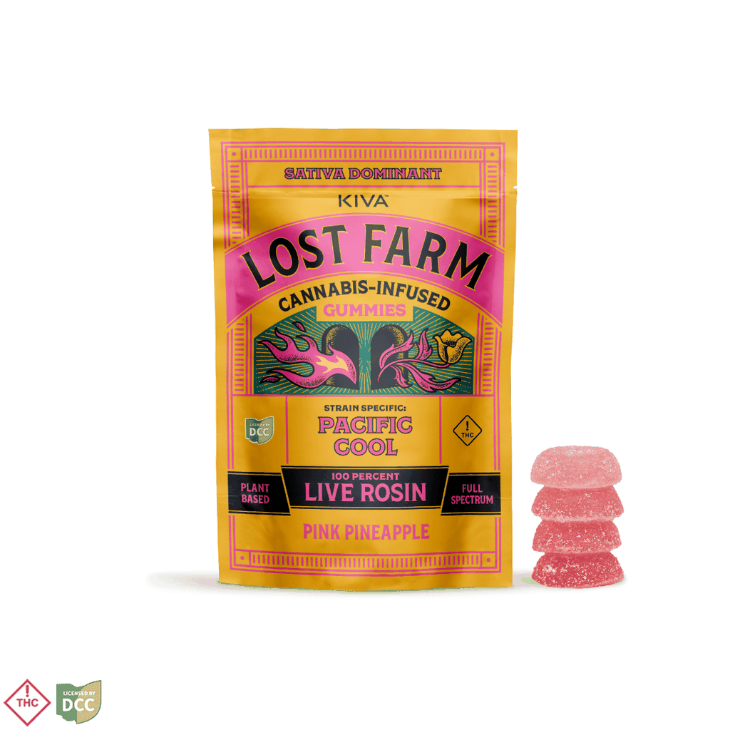 Lost Farm Pink Pineapple Chews Candy Edible, 100mg, 10pk