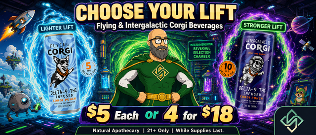 Cannabis Promo, Cannabis Sales, Cannabis Discounts, Cannabis on Sale, Corgi 4 for $18!
