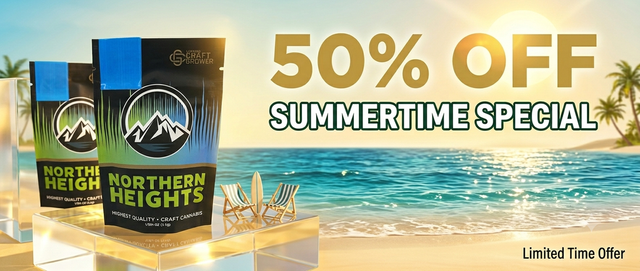 Cannabis Promo, Cannabis Sales, Cannabis Discounts, Cannabis on Sale, 50% Summertime Special