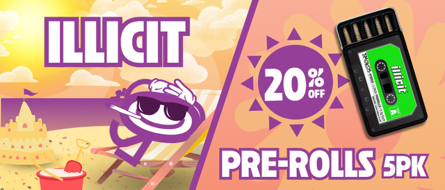 Cannabis Promo, Cannabis Sales, Cannabis Discounts, Cannabis on Sale, 20% Off Illicit 5 Pack Pre-Rolls