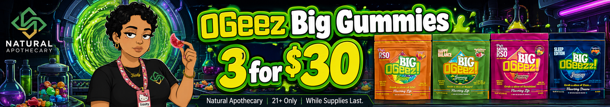 Cannabis Promo, Cannabis Sales, Cannabis Discounts, Cannabis on Sale, OGeez BIG 3 for $30!