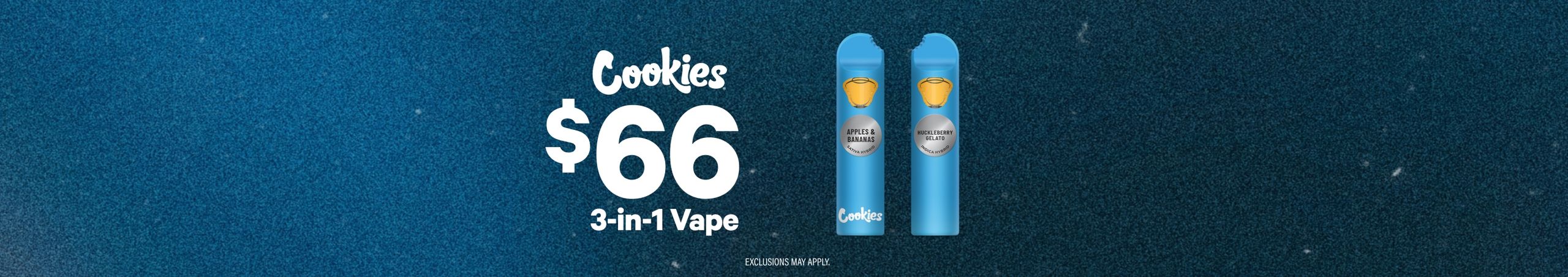 Cannabis Promo, Cannabis Sales, Cannabis Discounts, Cannabis on Sale, $66 Cookies 3:1 Dual Chambers