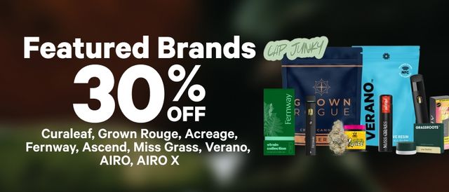 Cannabis Promo, Cannabis Sales, Cannabis Discounts, Cannabis on Sale, 30% Off Featured Brands