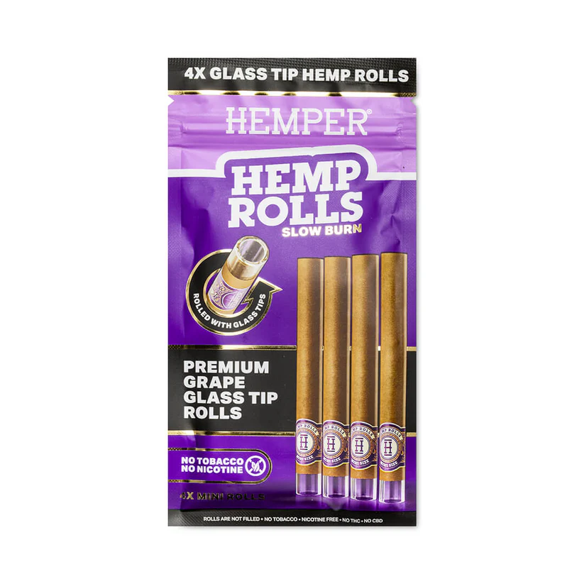 Mini Size Hemp Rolls + Glass Tip Hemper
