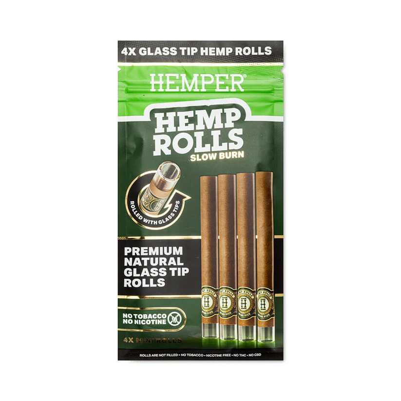 Mini Size Hemp Rolls + Glass Tip Hemper