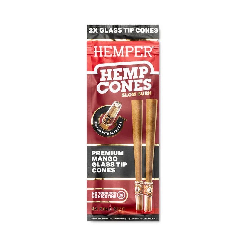 King Size Hemp Cones + Glass Tip Hemper