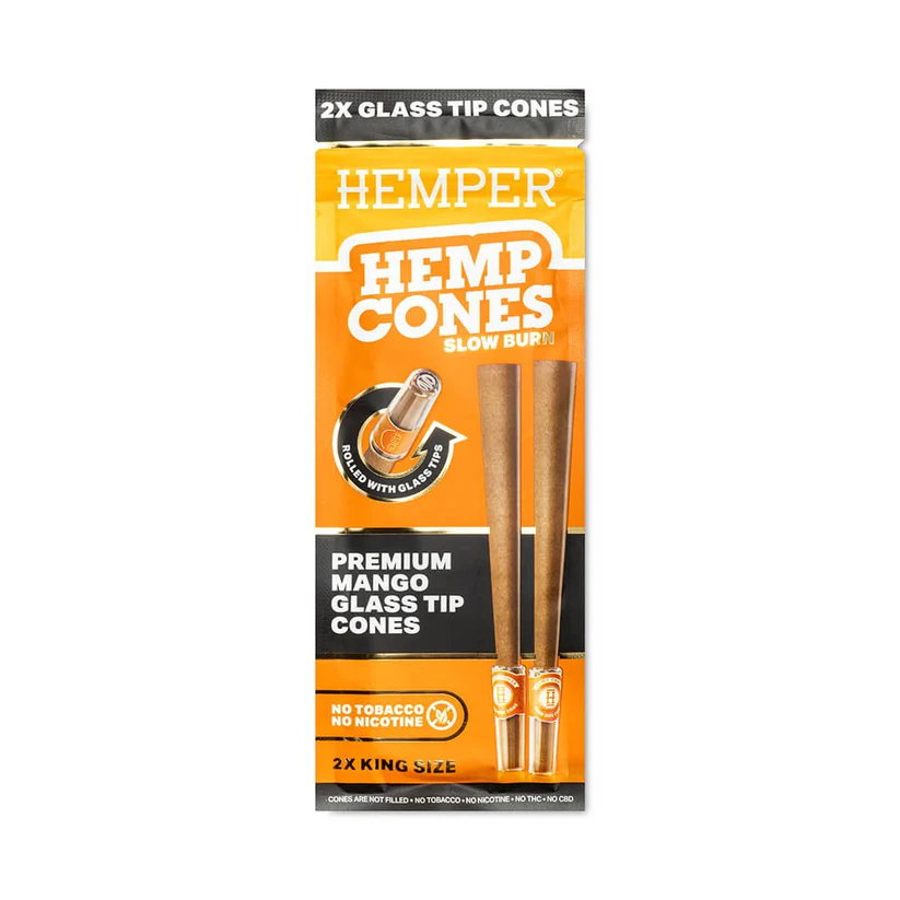 King Size Hemp Cones + Glass Tip Hemper